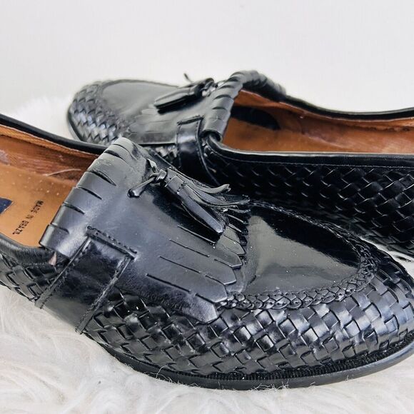 🎉Clearance🎉Giorgio Brutini Black Leather Premier Victory Woven Tassel Shoes 9 - Picture 4 of 9